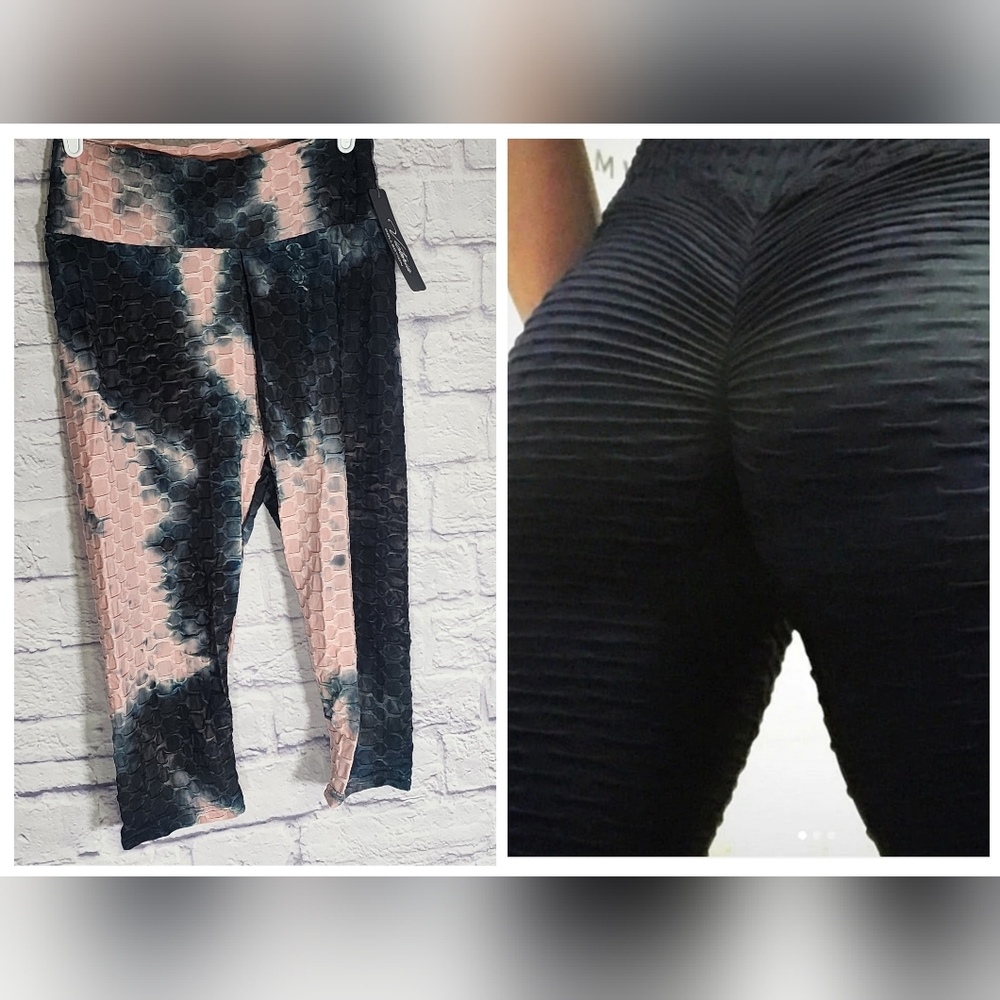 Victoria Collection/ L/XL/NWT/PINK, BLACK, GRAY/HONEY COMB LEGGINGS